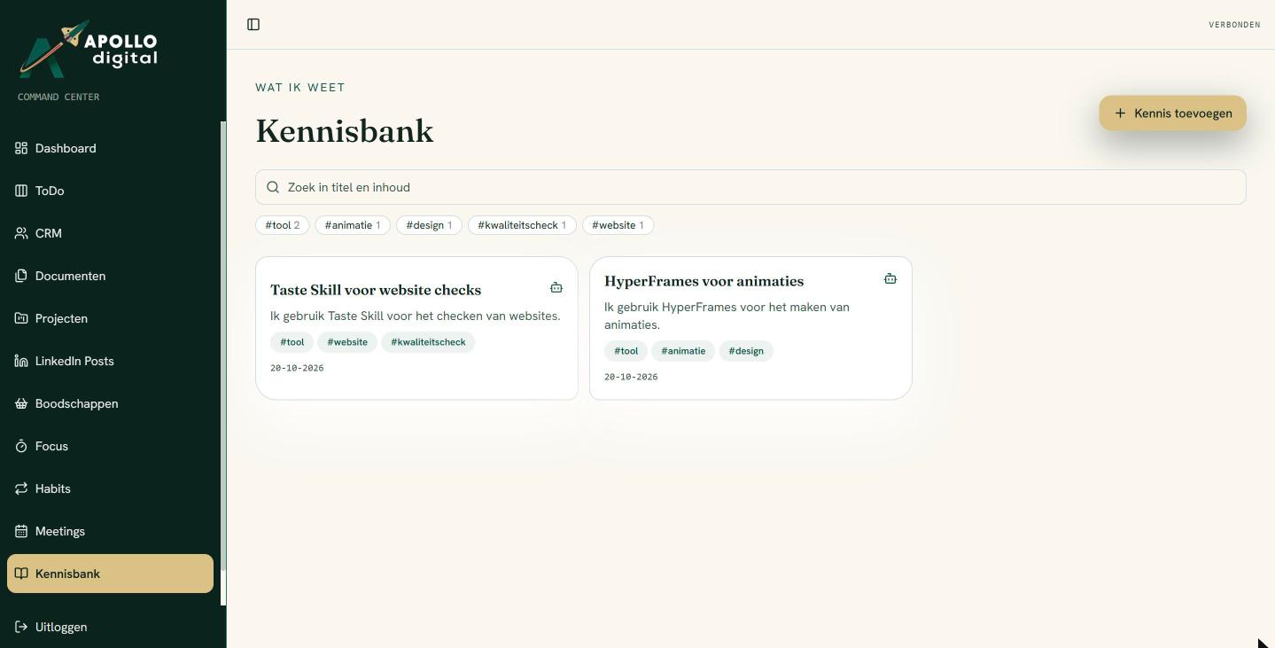 Kennisbank met getagde notities