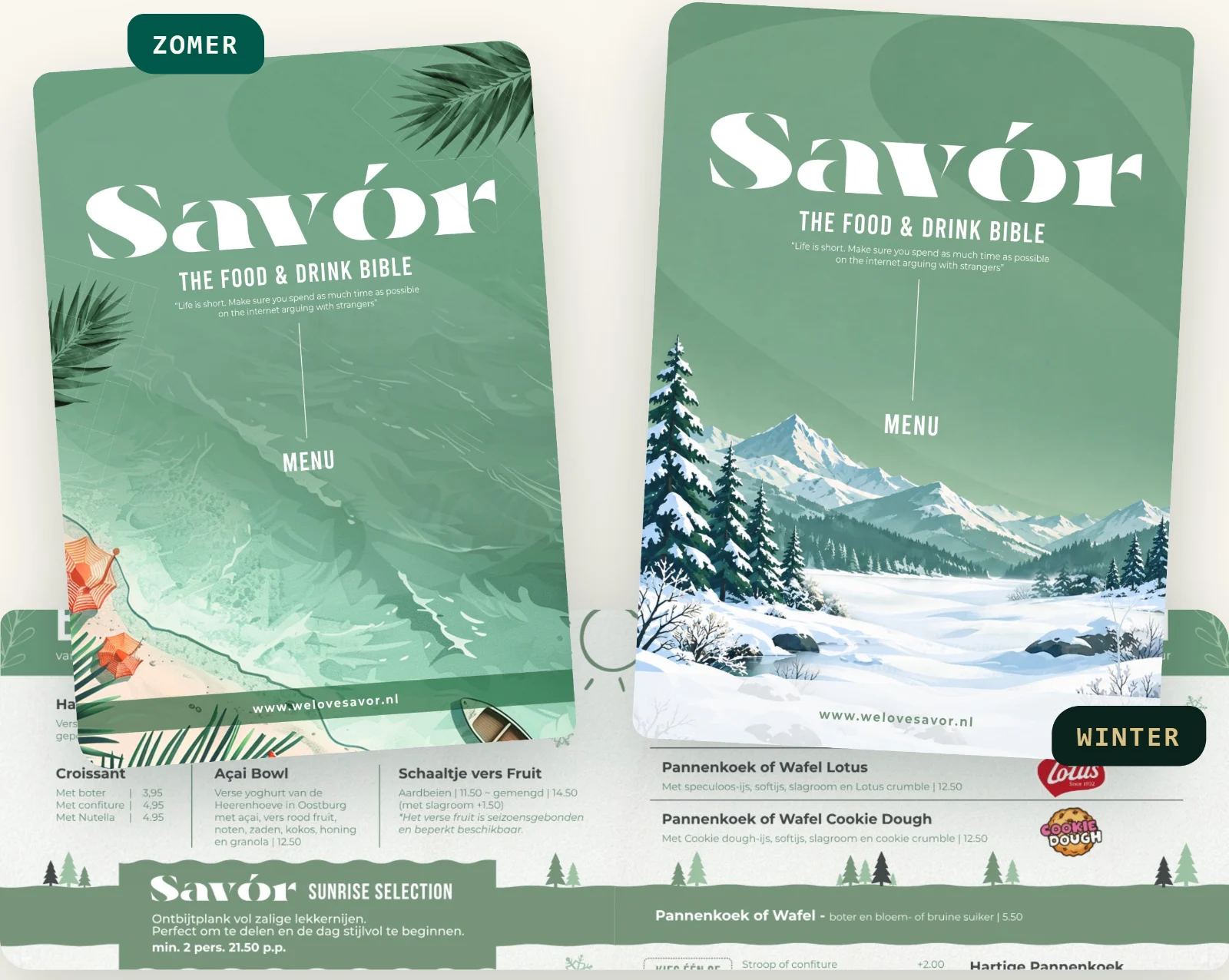 Zomer- en winterkaart van Savór