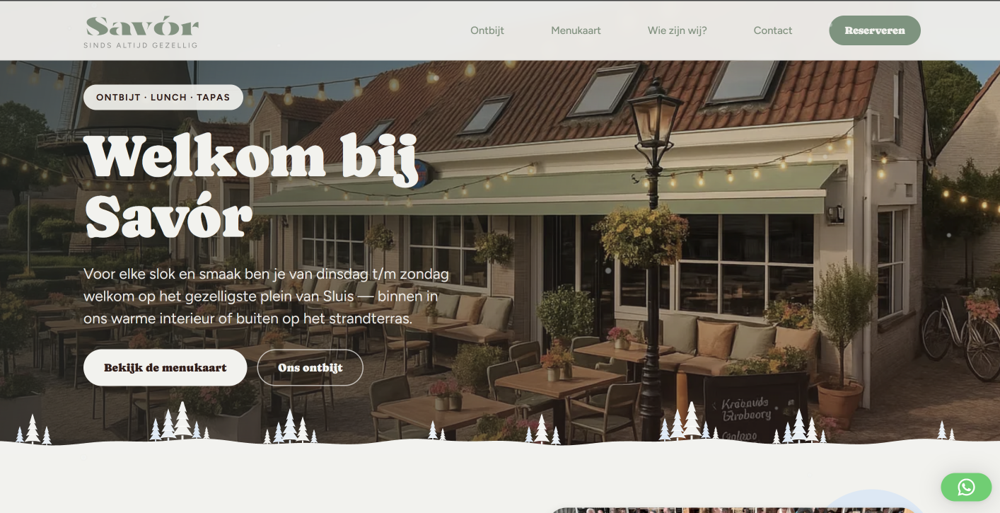 Homepage van Savór in Sluis